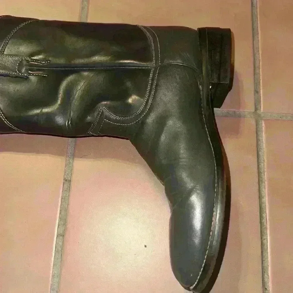 Diamond J men’s cowboy leather gray boots size 6.5